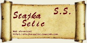 Stajka Selić vizit kartica